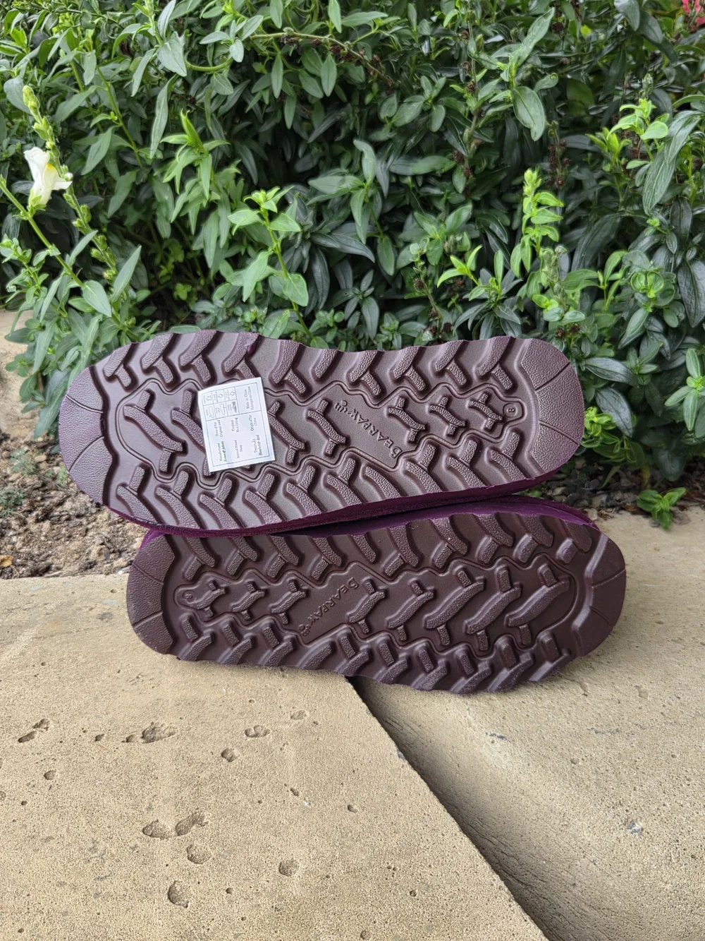 Bearpaw Lana Suede Ankle Bootie  Color:Eggplant Size:8  (NWOT)